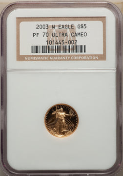 2003-W $5 Tenth-Ounce Gold Eagle NGC PF70