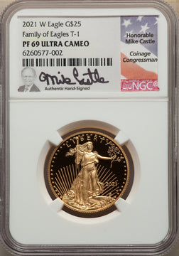 2021-W G$25 Half Ounce Gold Eagle Type One Modern Bullion Coins NGC MS69