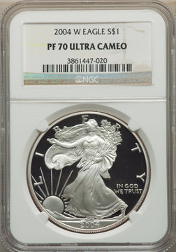 2004-W S$1 Silver Eagle NGC PF70