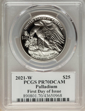 2021-W $25 Palladium FDI Dannreuther Sig PCGS PR70