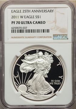 2011-W S$1 Silver Eagle NGC PF70