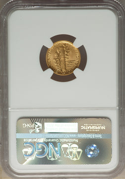 2016-W 10C Mercury Dime Gold 100th Anniversary First Strike SP Modern Bullion Coins NGC MS70