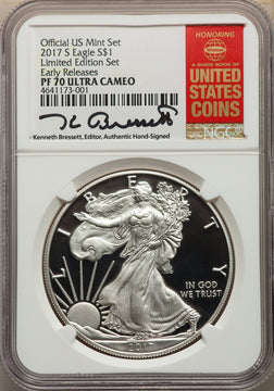 2017-S S$1 Silver Eagle Limited Edition Proof Set First Strike NGC PF70