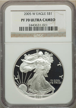 2005-W American Silver Eagle NGC PF70