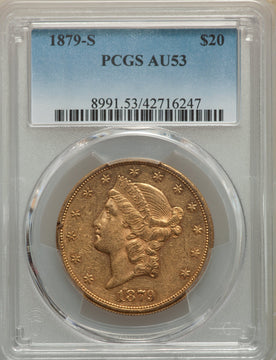 1879-S $20 Liberty Double Eagle PCGS AU53
