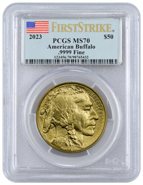 2023 $50 One Ounce Gold Buffalo First Strike PCGS MS70
