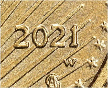 2021-W $10 Mint Error 1/4 oz Gold Eagle Type 2 With W NGC MS70 Ron Harrigal Signed