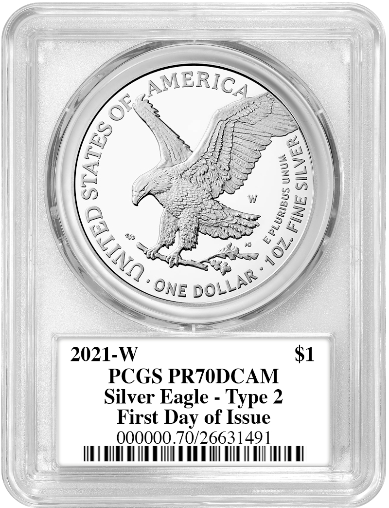 2021 Type 2 American Silver Eagle FDI PCGS MS70 Thomas Cleveland Signed