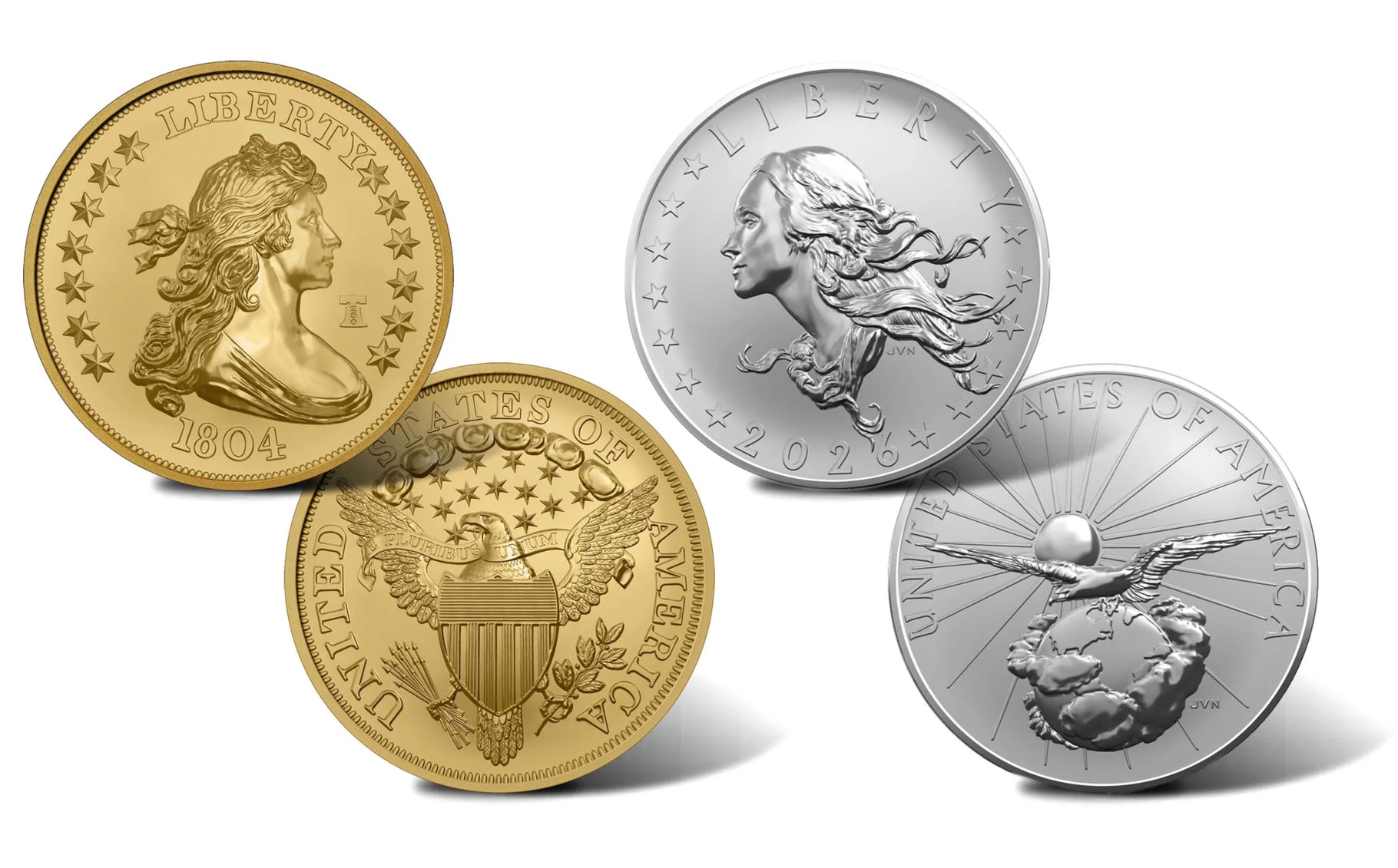 The Upcoming 2026 1804 Draped Bust Silver Dollar Gold Coin & Silver Medal Set