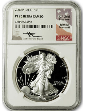 2000-P American Proof Silver Eagle NGC PF70 UCAM Mercanti