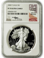 2000-P American Proof Silver Eagle NGC PF70 UCAM Mercanti