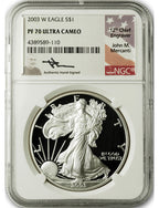 2003-W American Silver Eagle NGC PF70 UCAM Mercanti Signed