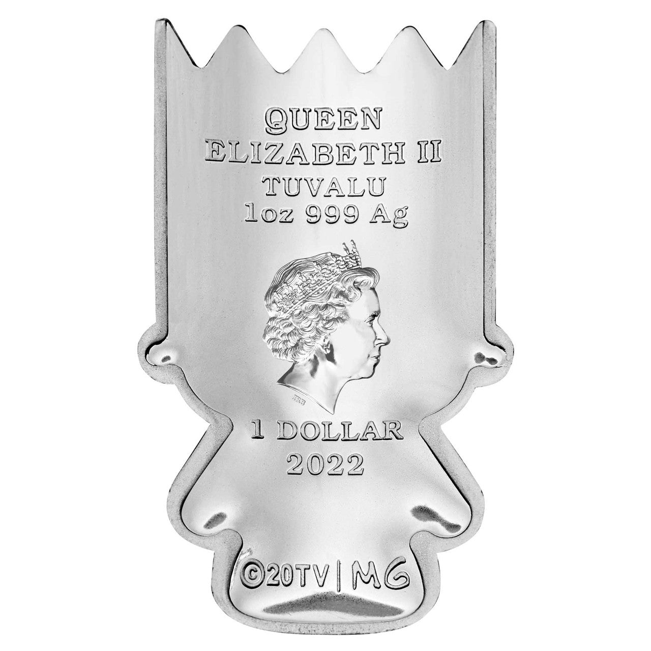 2022 1 oz Bart Simpson .999 Silver Minted Mini Coin With Presentation Case