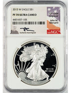 2015-W American Silver Eagle NGC PF70 UCAM John Mercanti Signed