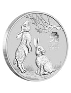 2023 2 oz Silver Lunar Year of The Rabbit BU Perth Mint Australia In Cap