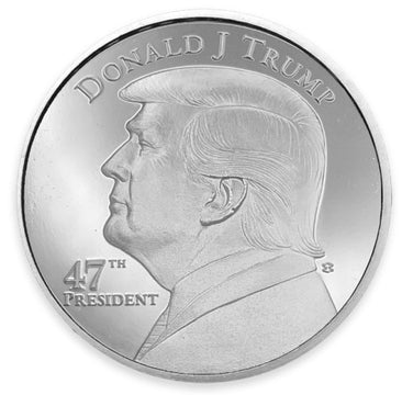 Donald J. Trump 47th President Silver Round BU
