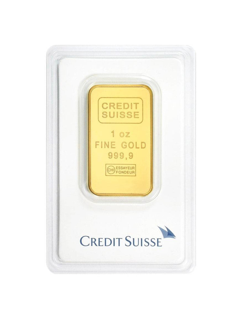 1 oz Credit Suisse .9999 Gold Bar w/ Assay | LCR Coin