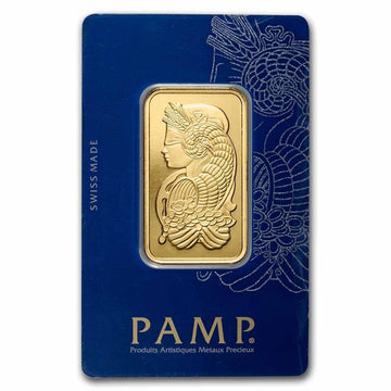 1 oz Gold PAMP Suisse Lady Fortuna Bar Veriscan® w/Assay