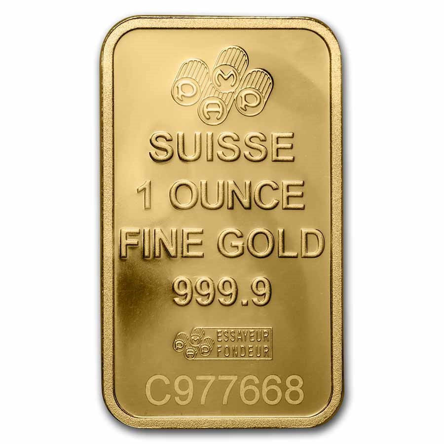 1 oz Gold Bar PAMP Suisse Lady Fortuna Veriscan® w/Assay