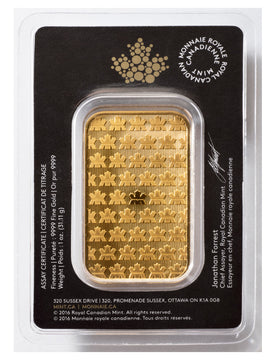 1 oz Royal Canadian Mint Gold Bar w/Assay