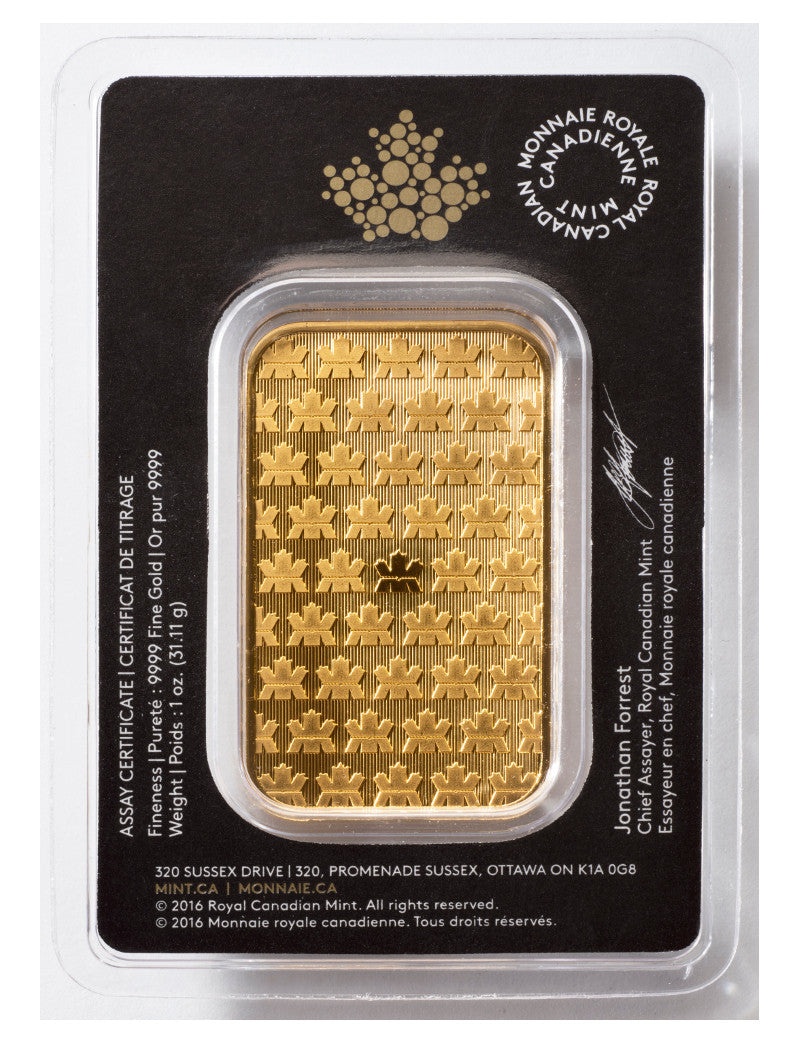 1 oz Royal Canadian Mint Gold Bar w/Assay
