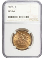 Random Date 1887-1907 Liberty $10 Gold Eagle NGC MS64