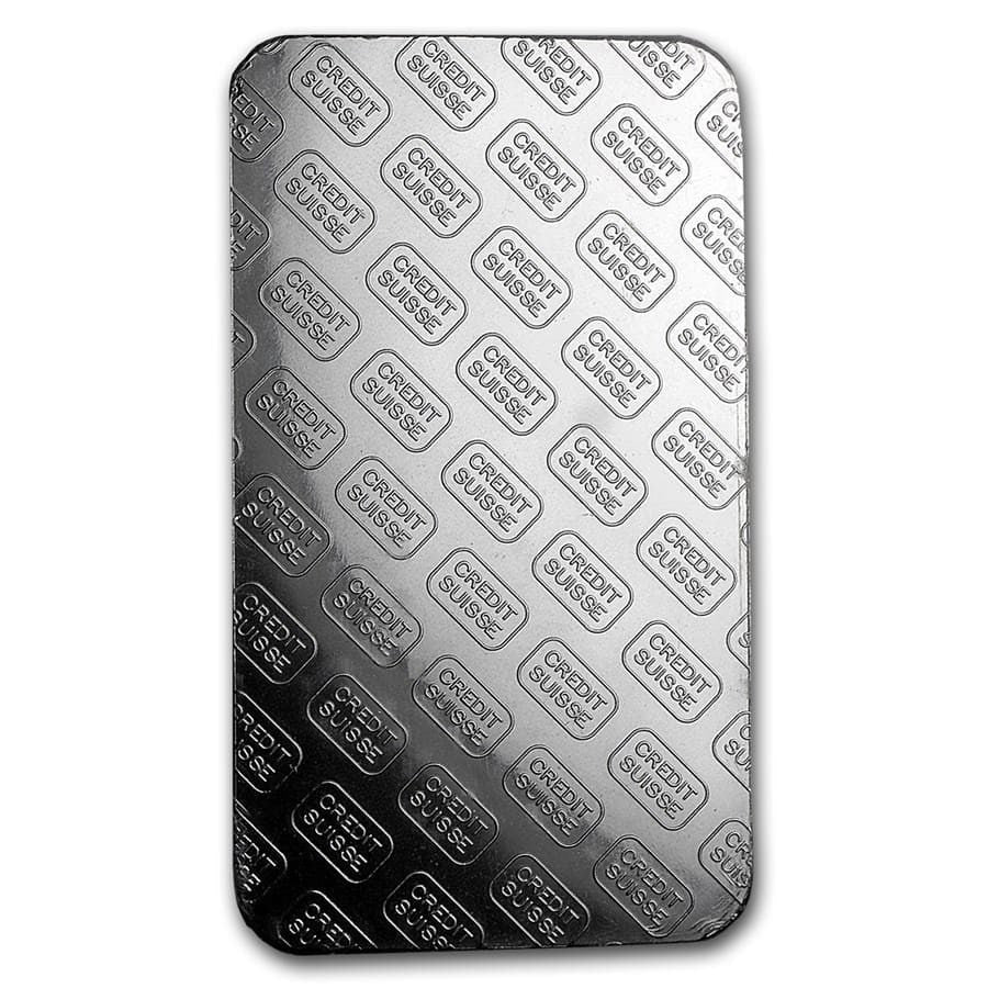 10 oz Credit Suisse Platinum Bar New Assay (.9995 Fine, w/Assay)