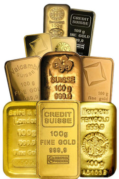 100 gram Gold Bar Various Brands Hallmark Varies