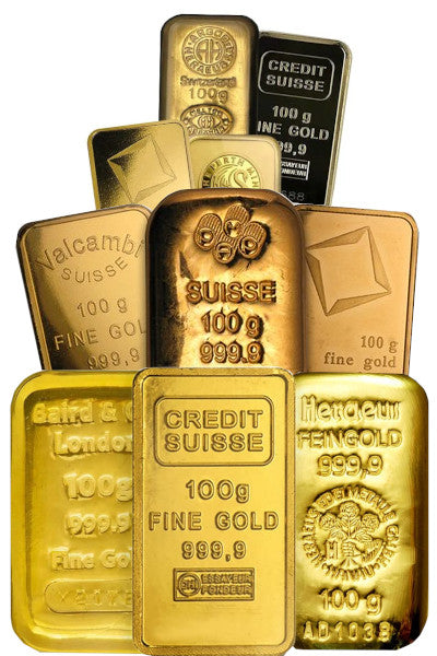 100 gram Gold Bar Various Brands Hallmark Varies