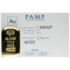 100 Gram Gold Pamp Suisse Bar w/Assay