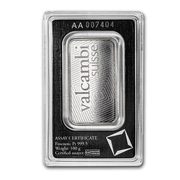 100 GRAM PLATINUM BAR VALCAMBI