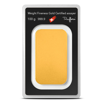100 Gram Argor Heraeus Gold Bar (New w/ Assay)