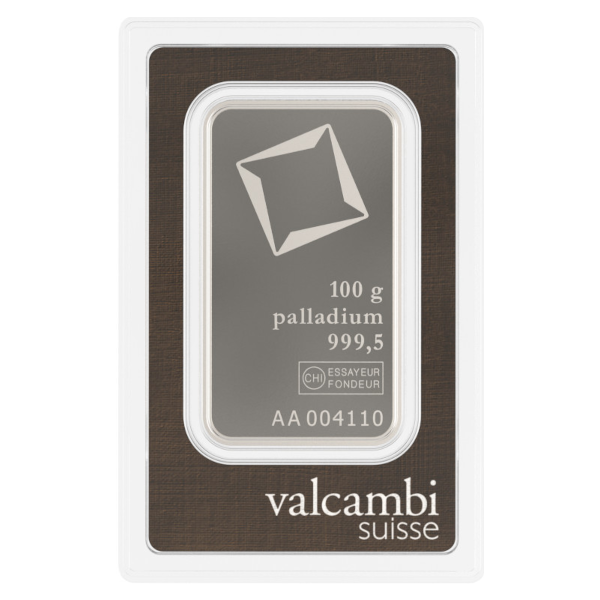 100 GRAM PALLADIUM BAR VALCAMBI