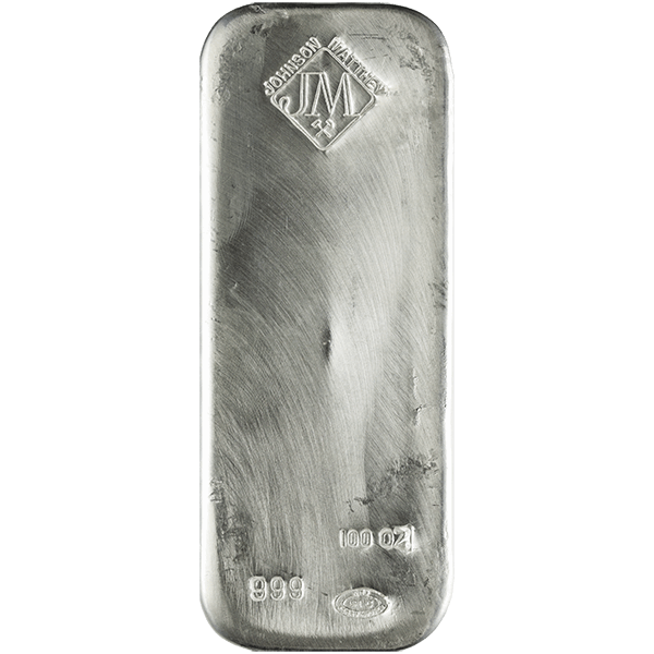 100 OZ SILVER BAR JOHNSON MATTHEY