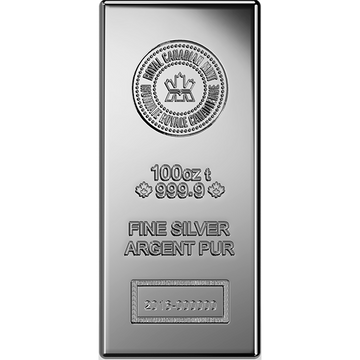 100 oz Royal Canadian Mint Silver Bar