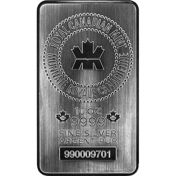 10 oz Silver Bar Royal Canadian Mint