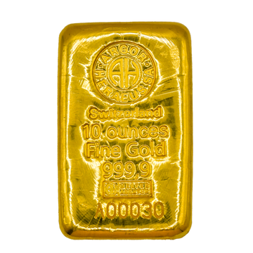 10 OZ GOLD CAST BAR ARGOR-HERAEUS