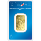 10 GRAM GOLD BAR ARGOR-HERAEUS LUNAR YEAR OF THE RABBIT 2023