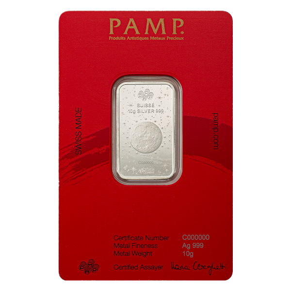 10 GRAM SILVER BAR PAMP LUNAR HORSE 2026