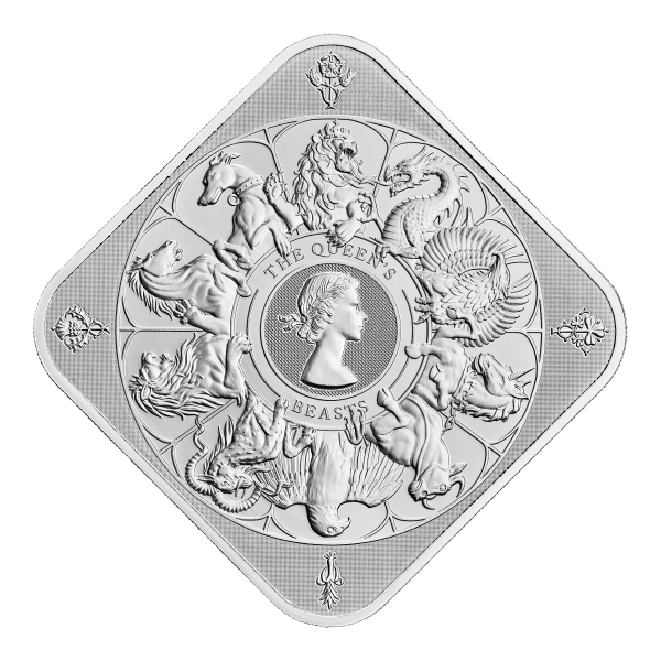 Royal Mint Queen's Beast Completer 10 oz Silver Bar