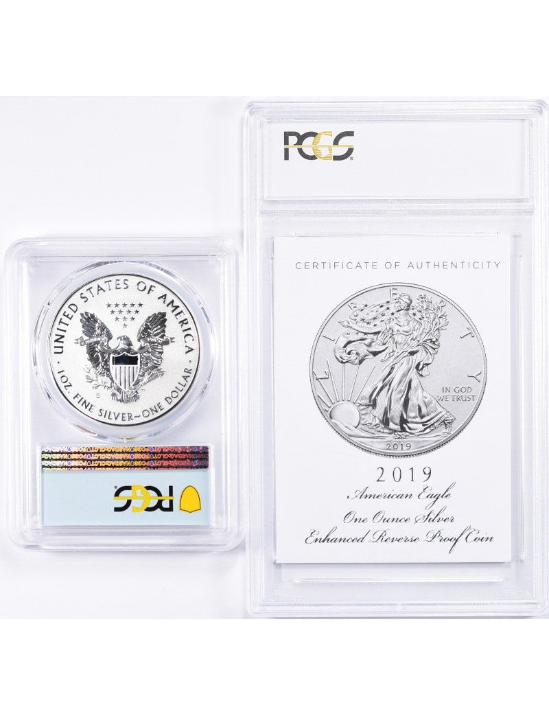 2019-S Enhanced Reverse Proof Silver Eagle PCGS PR70 FDOI COA