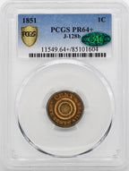 1851 Braided Hair Cent PCGS PR64+