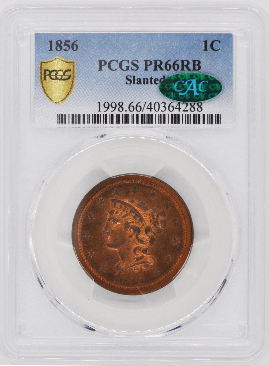 1856 Braided Hair Cent PCGS PR66RB