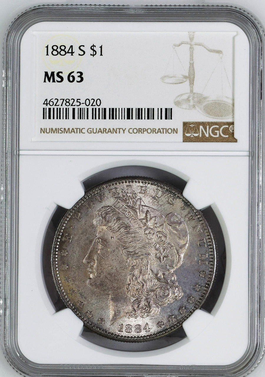 1884-S Morgan Silver Dollars NGC MS63