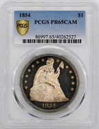1854 Liberty Seated Dollars PCGS PR65