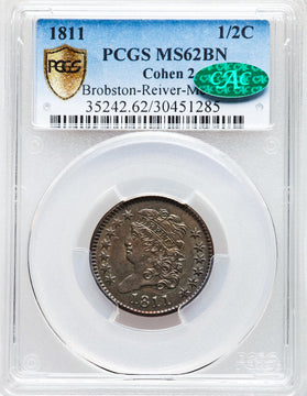 1811 Classic Head Half Cent PCGS MS62BN