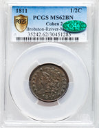1811 Classic Head Half Cent PCGS MS62BN