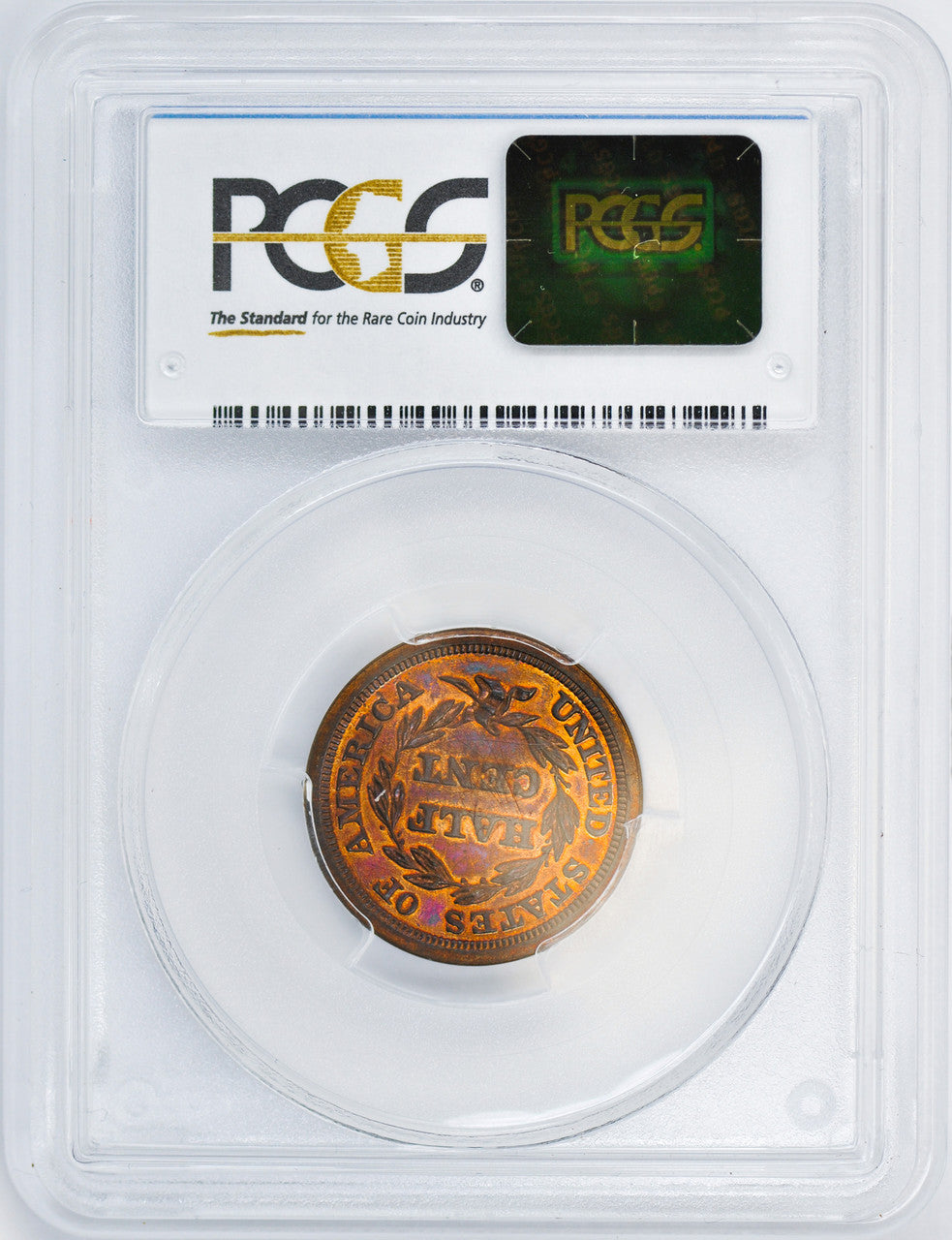 1857 Braided Hair Half Cent CACG PRRB65+