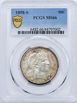 1898-S Barber Half Dollar PCGS MS66