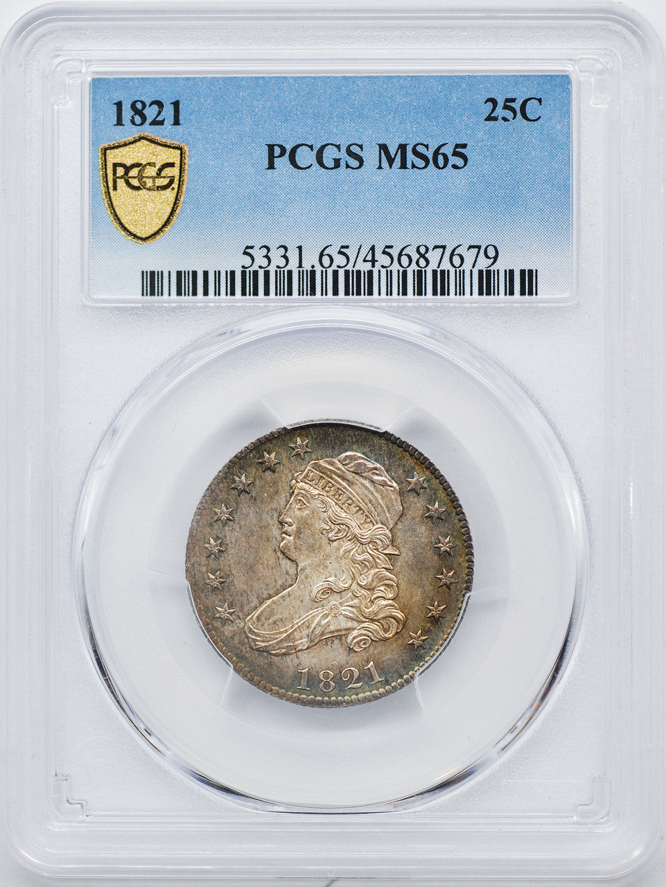 1821 Capped Bust Quarter PCGS MS65